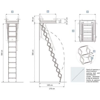 Scale retrattili a pantografo 45 x 100 misure