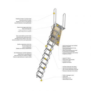 Scala retattile per soppalchi a pantografo 70 x 100 dettagli