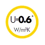 coefficiene U=0.6 W/m2k