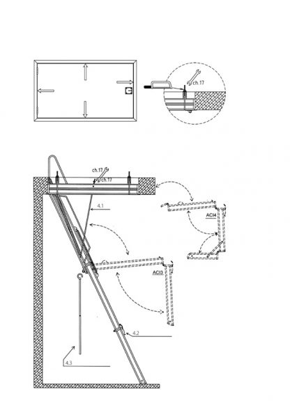 Scala retrattile ACI 3/4 misure