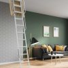 Scala retrattile rigida pieghevole 4 segmenti 80 110 cm colore bianco
